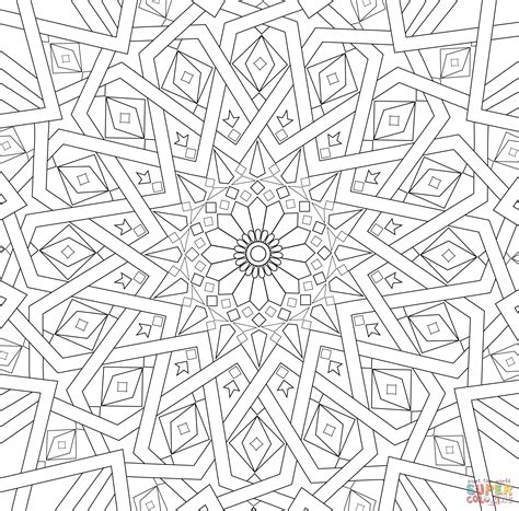 muslim coloring|Traditional Islamic Mosaic coloring page.